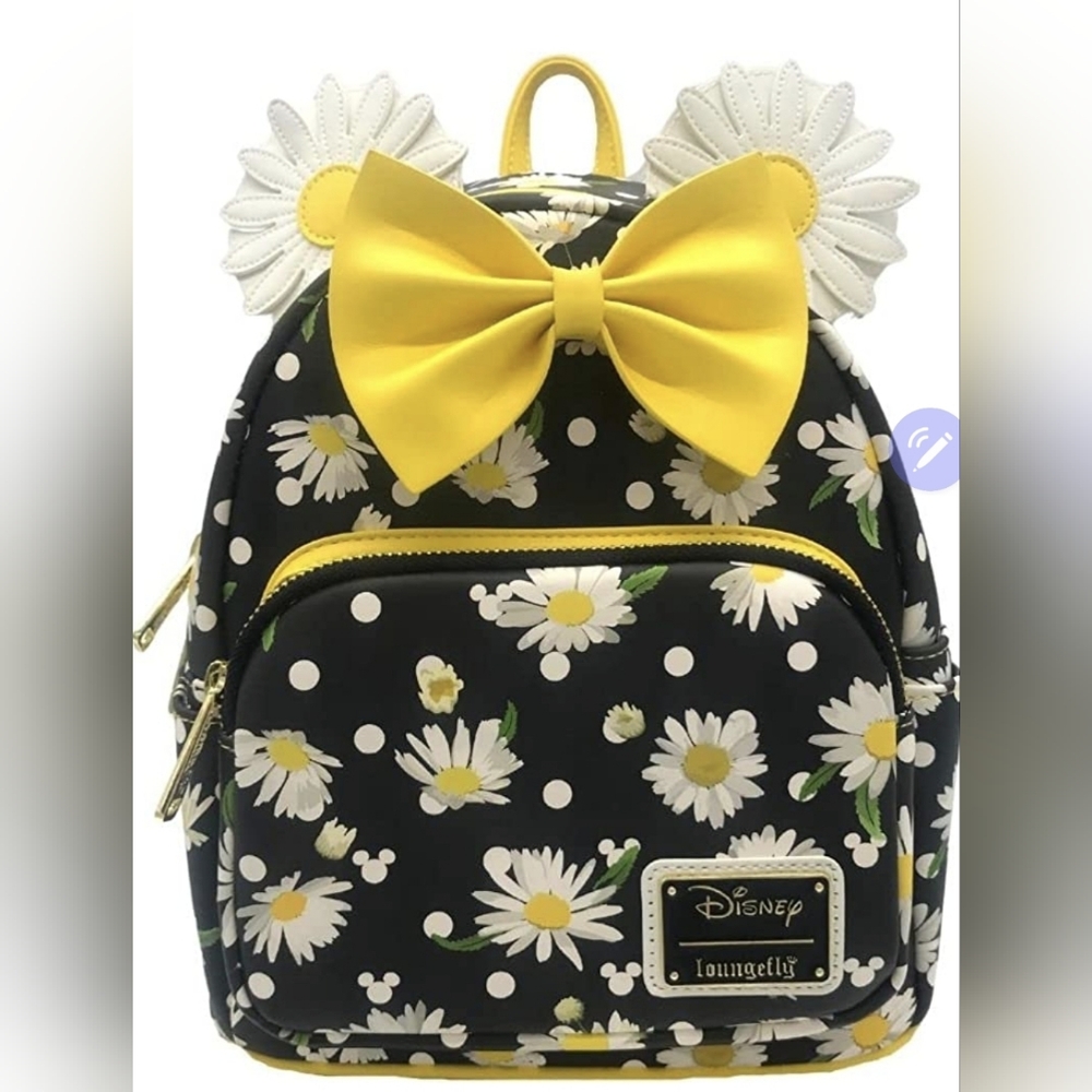 Loungefly Disney Minnie Mouse Daisies WomensDouble Strap Shoulder Bag Purse